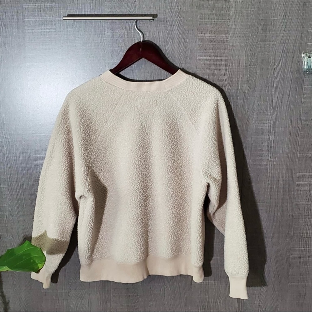 Everlane The ReNew Fleece Ragland Sweatshirt XL Sandstone - Picture 9 of 11